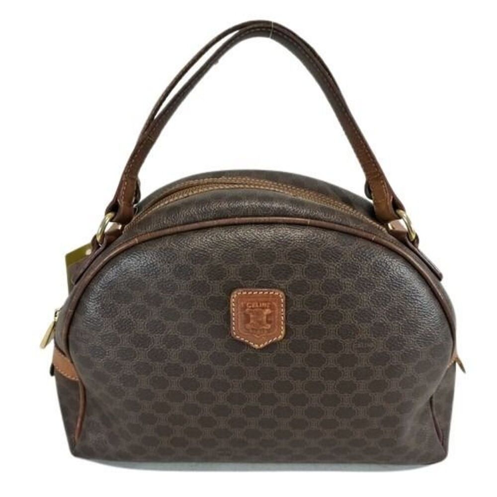 CELINE Triomphe MC96 Brown Leather Half-Moon Handbag for Women